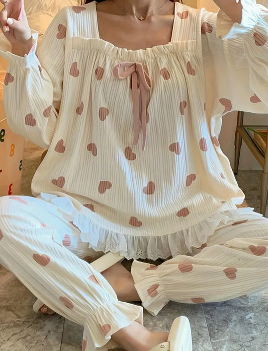 2-piece Heart Loungewear Set
