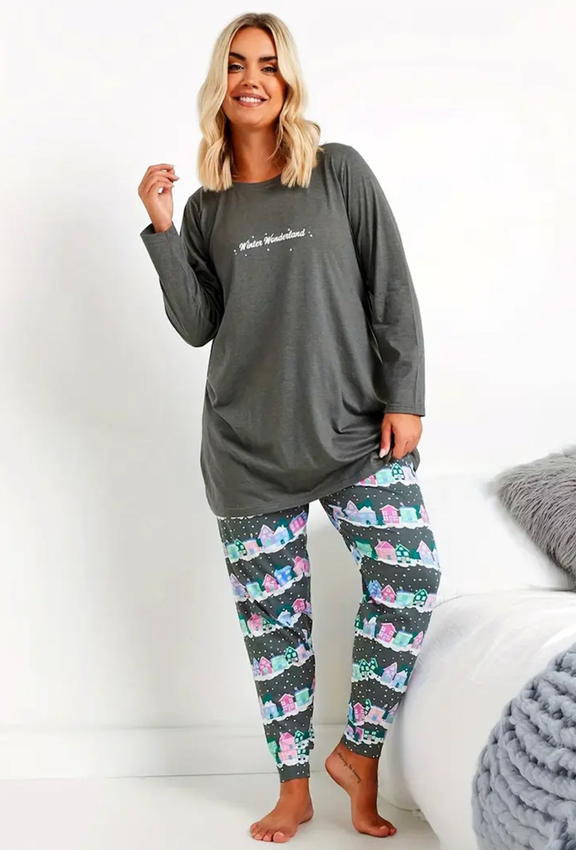 Plus Size 2-piece Loungewear set “Winter Wonderland”