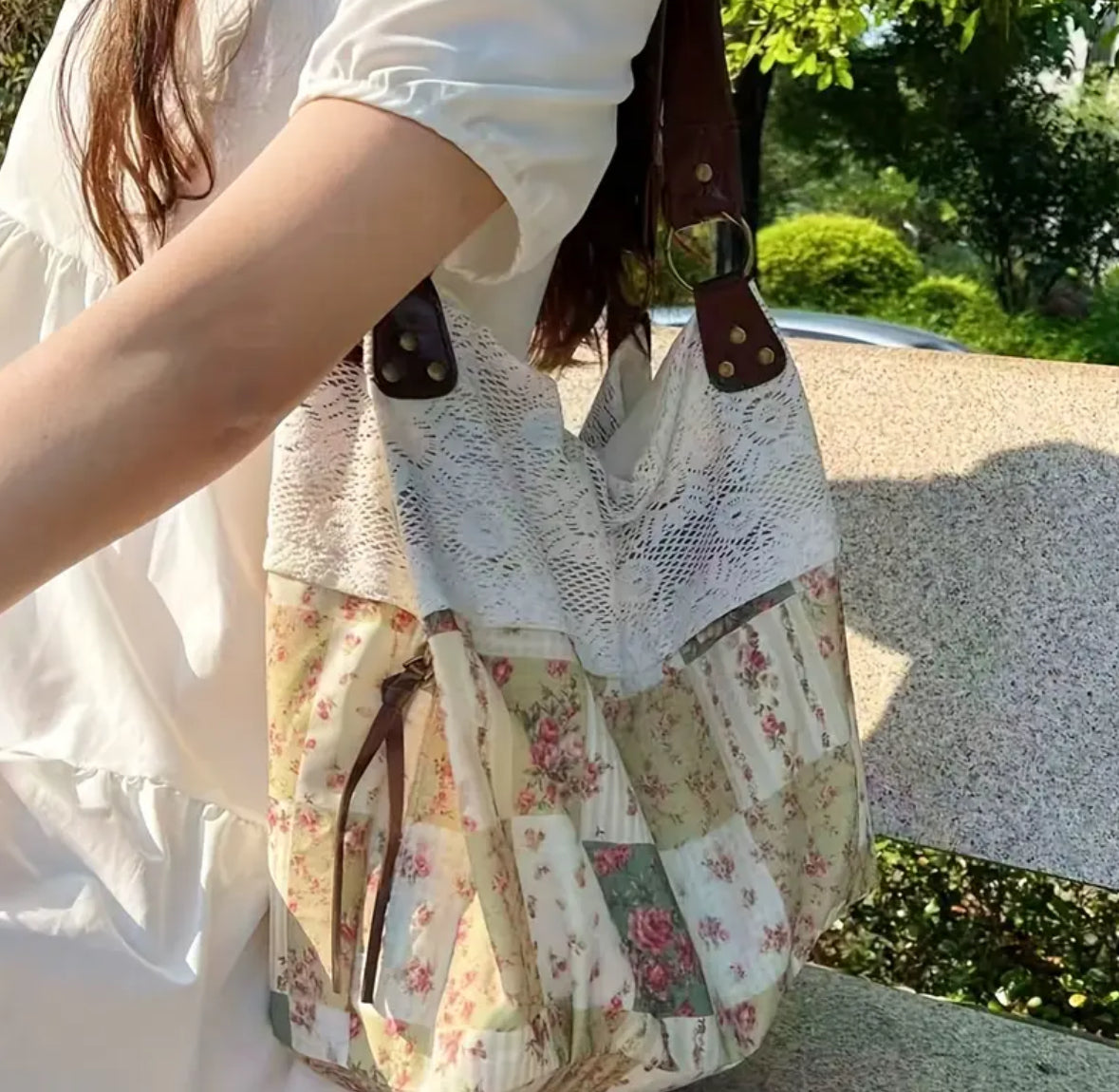 Large Floral Patchwork Tote Bag
