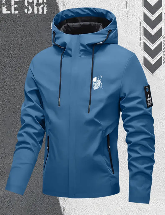 Long Sleeve Hooded Pullover Skull Sweatshirt with Pockets