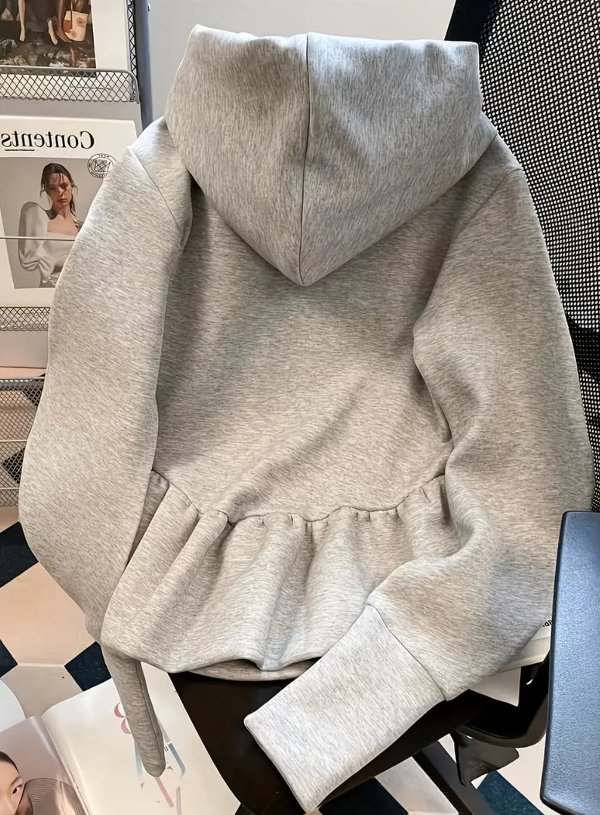 Long Sleeve Hooded Sweatshirt with Front Bow