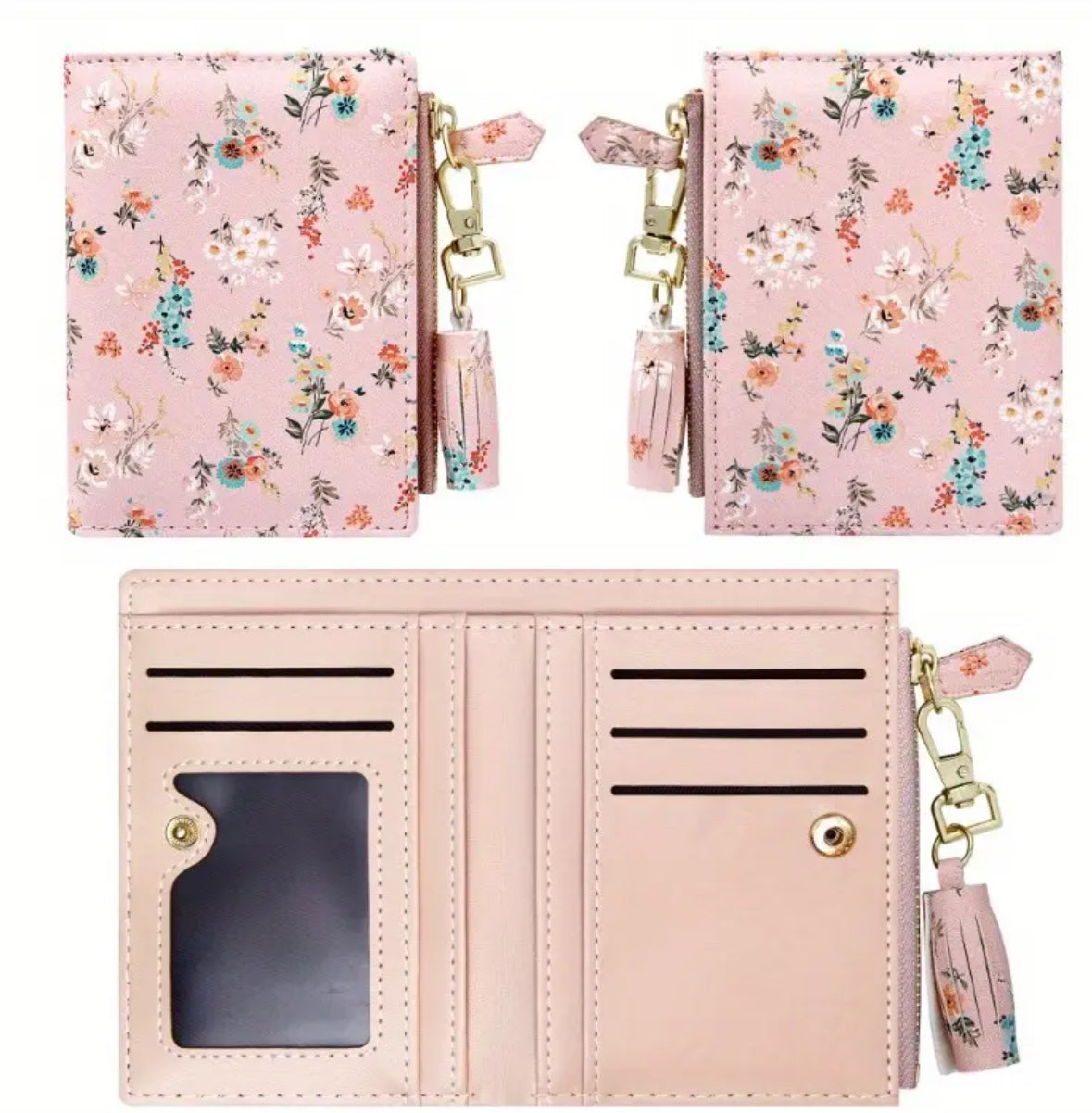 Slim Bifold Zipper Wallet