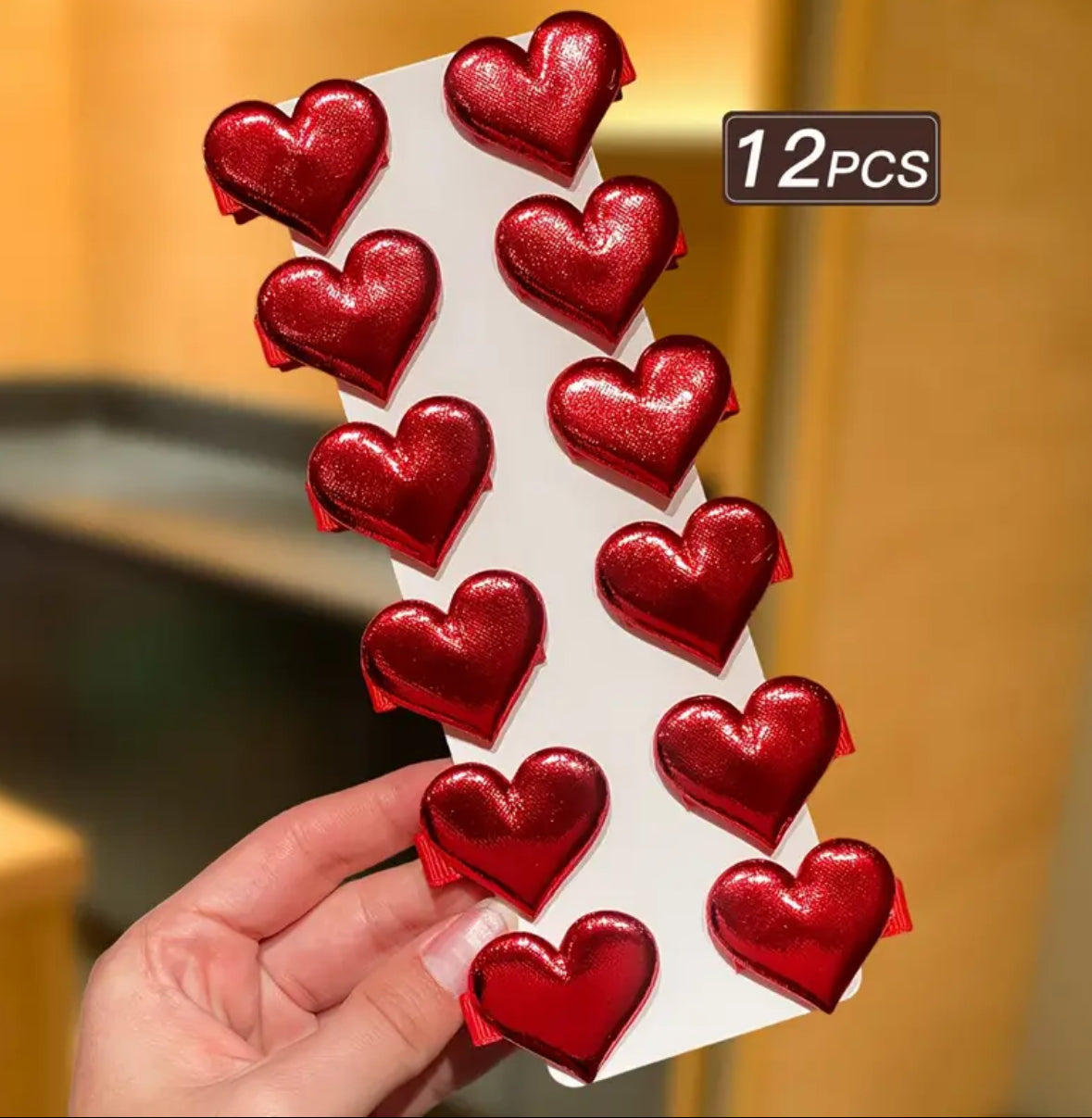 12-pieces Heart Shaped Hair Clips