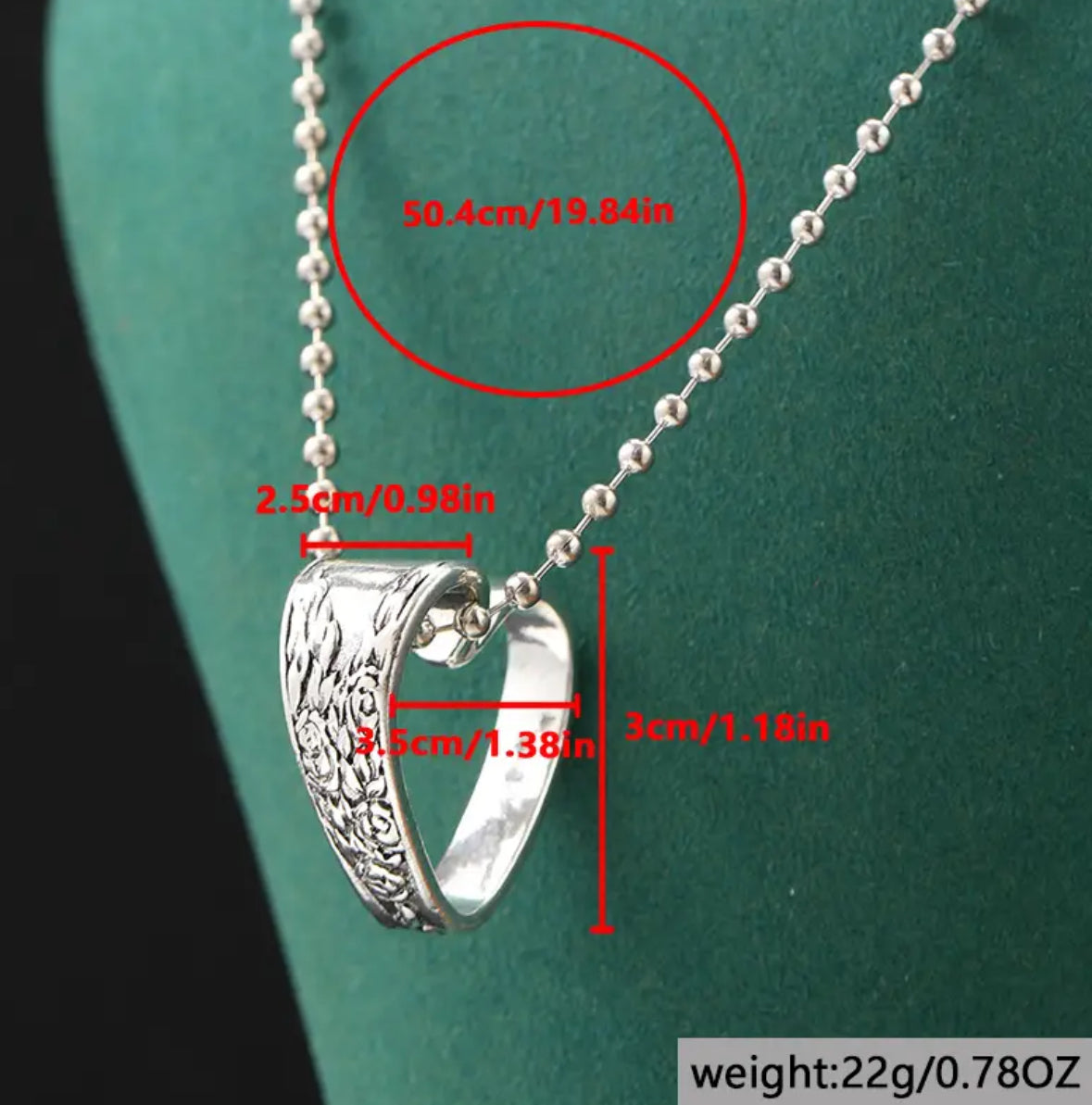 Bohemian Flower Heart Carved Pendant Necklace