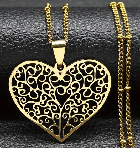Gold-Tone Heart Shaped Necklace