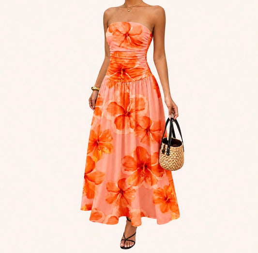 Floral Print Long Summer Dress