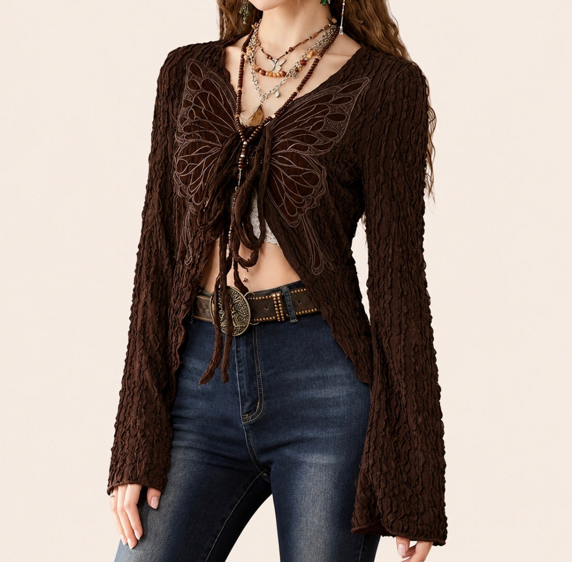 Bohemian Butterfly Tie Sweater