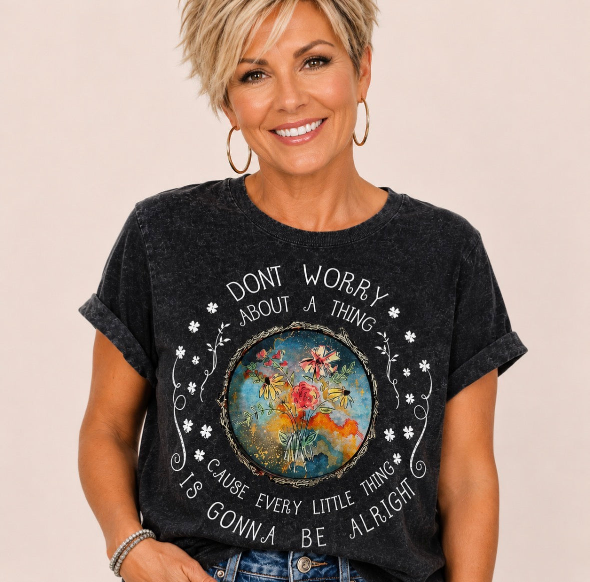 Graphic T-shirt  "WHEN YOU'RE STUCK WITH A BAD DAY…..THE SUN WILL COME THING THE SUN OUT TOMORROW"