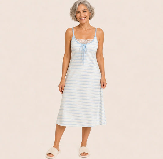 Striped Long Camisole Loungewear Dress