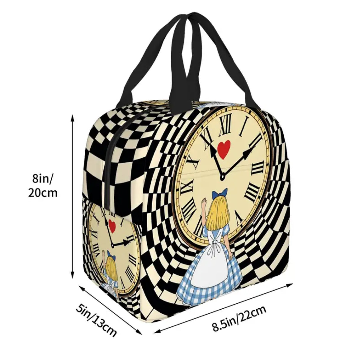 Alice in Wonderland with Clock Totebag