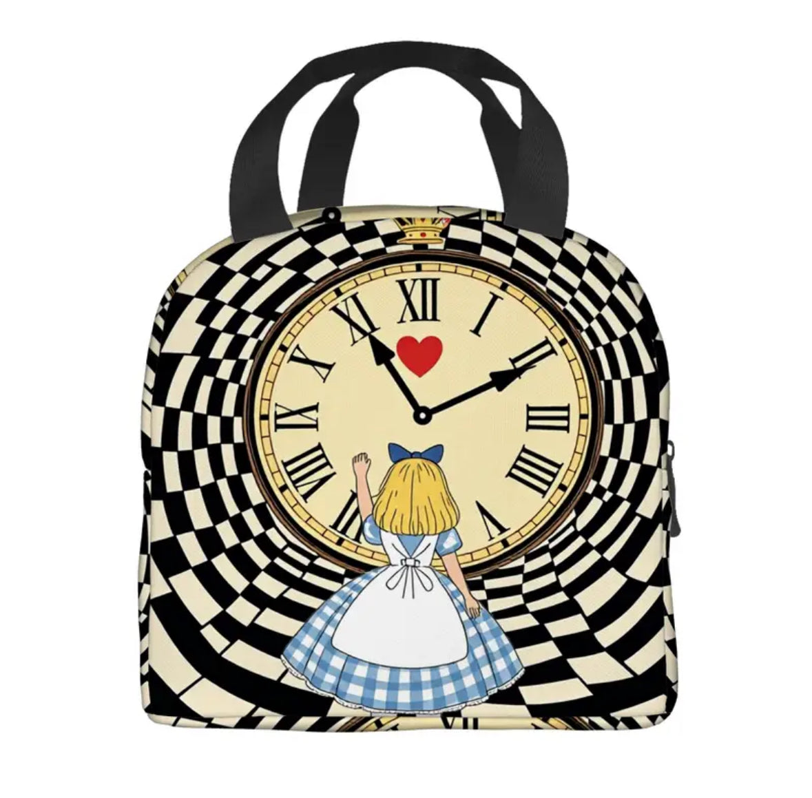 Alice in Wonderland with Clock Totebag