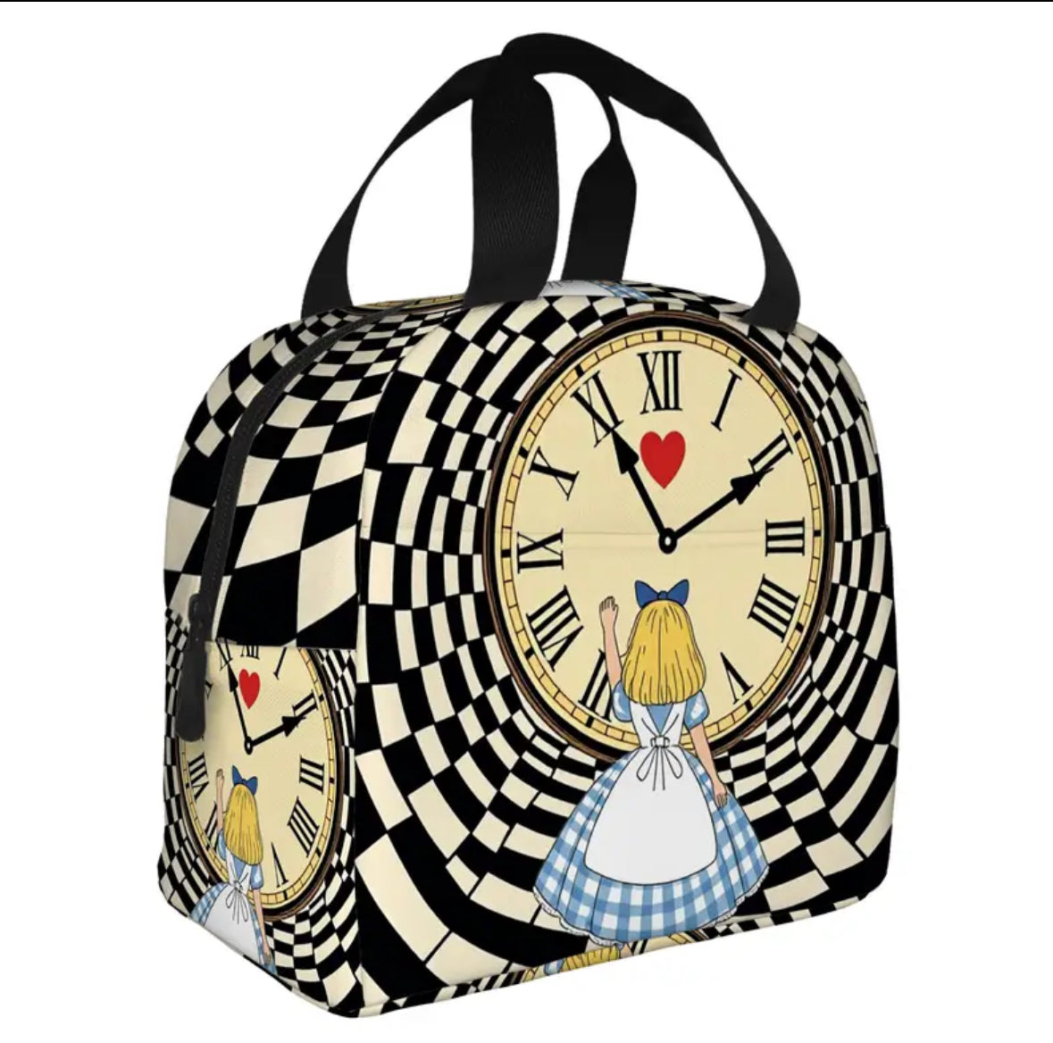 Alice in Wonderland with Clock Totebag
