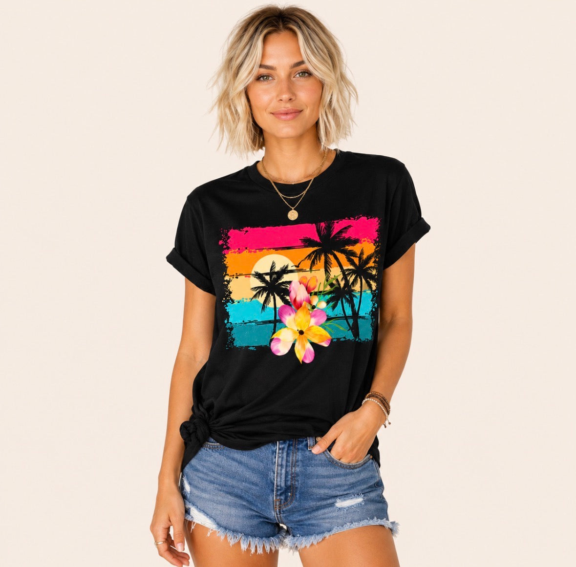 Graphic T-shirt - Tropical Sunset