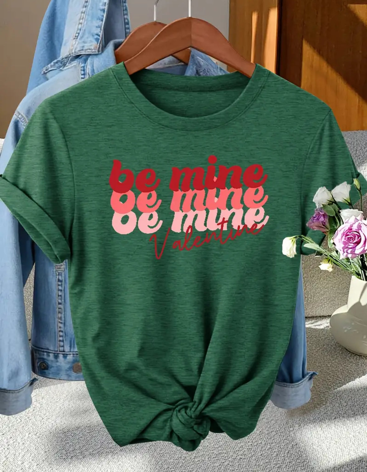 Short Sleeve Graphic T-shirt “Be Mine Valentine”