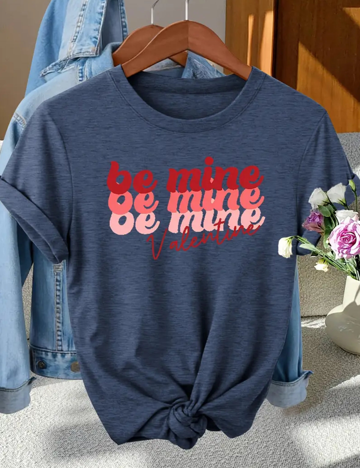 Short Sleeve Graphic T-shirt “Be Mine Valentine”