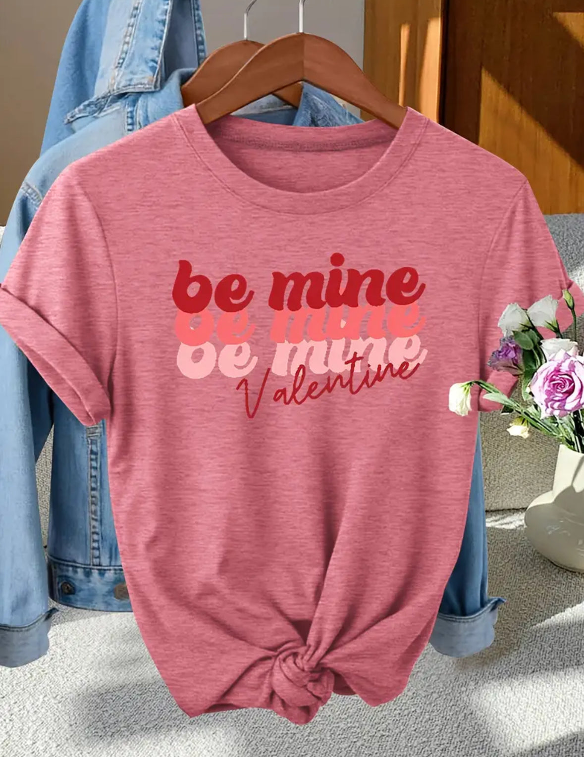 Short Sleeve Graphic T-shirt “Be Mine Valentine”