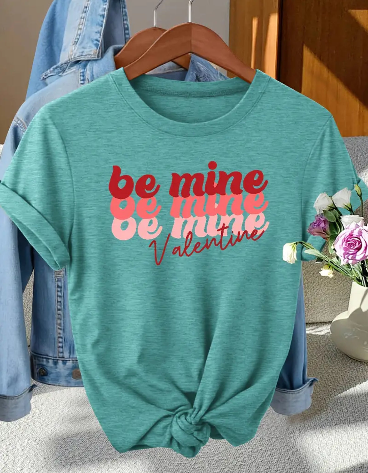 Short Sleeve Graphic T-shirt “Be Mine Valentine”