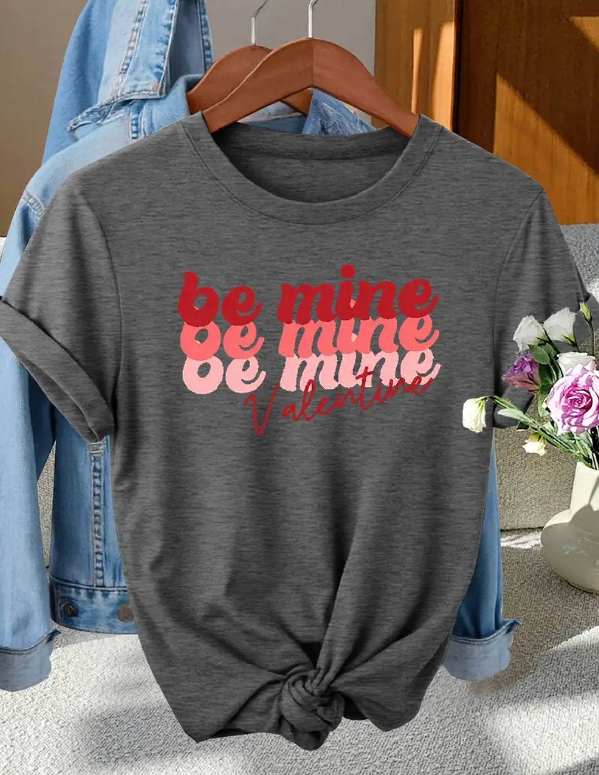 Short Sleeve Graphic T-shirt “Be Mine Valentine”