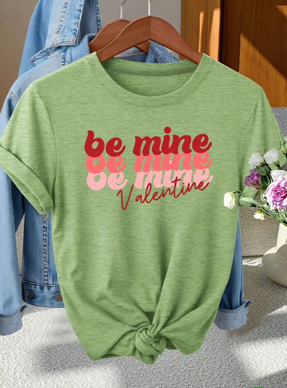 Short Sleeve Graphic T-shirt “Be Mine Valentine”