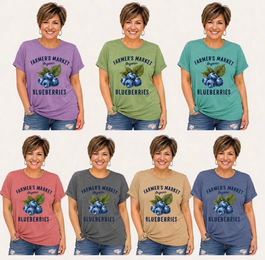 Graphic T-shirt “FARMERS MARKET BLUEBERRIES”