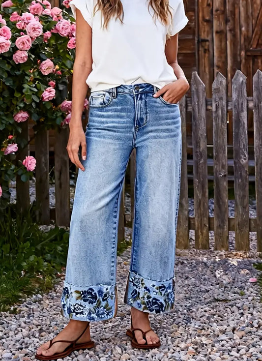 Vintage Embroidered Straight Jeans