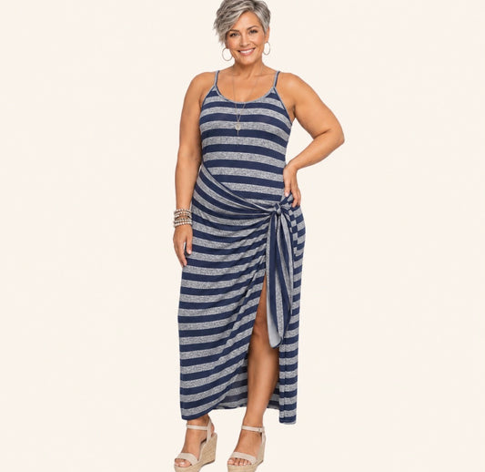 Plus Size Striped Body Con Dress