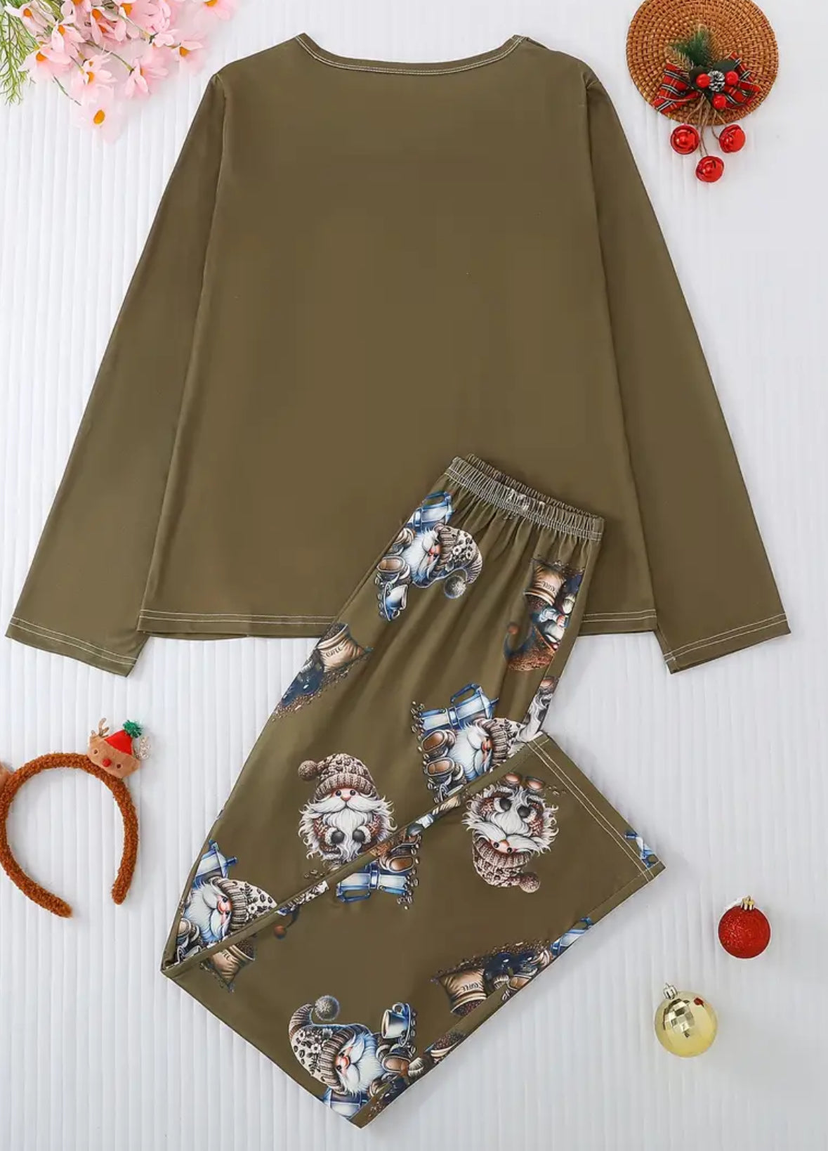 2-piece Gnome and Coffee Loungewear Set