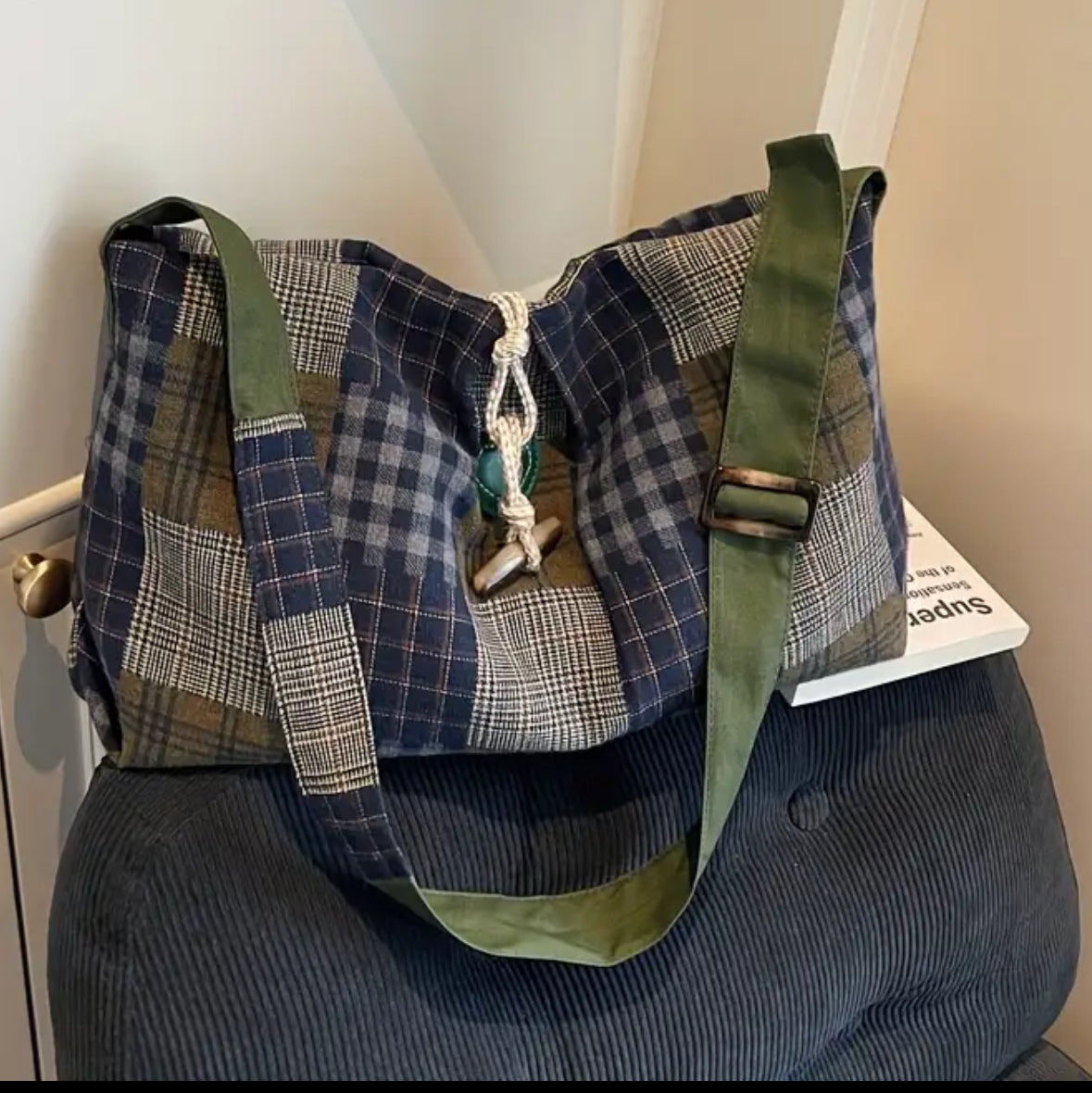 Plaid Large Capacity Handbag