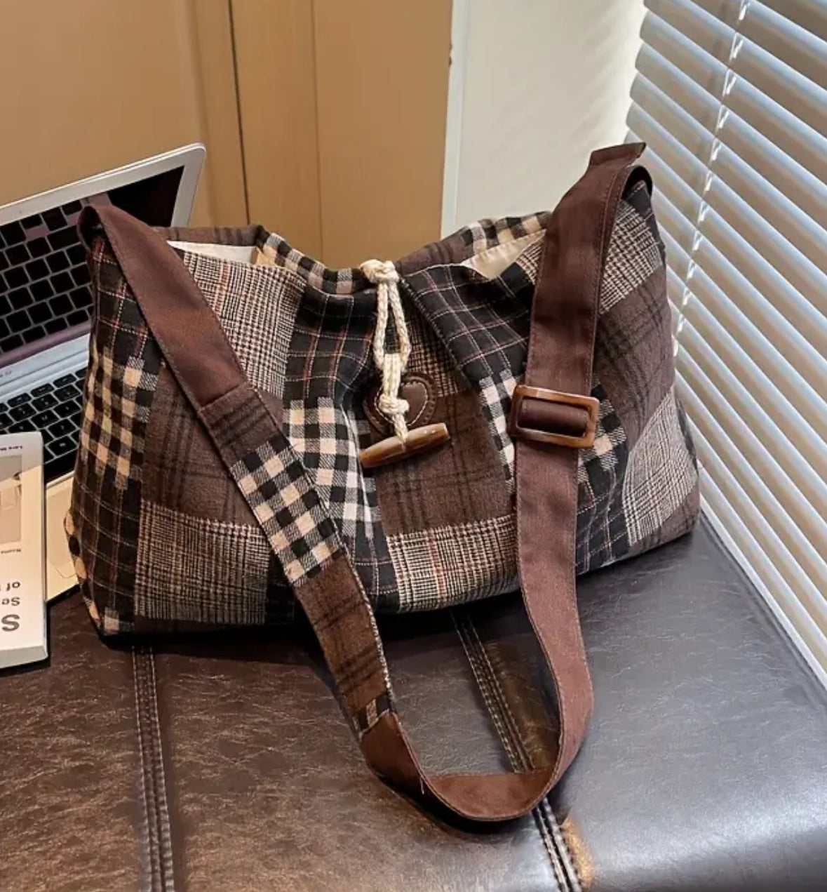 Plaid Large Capacity Handbag
