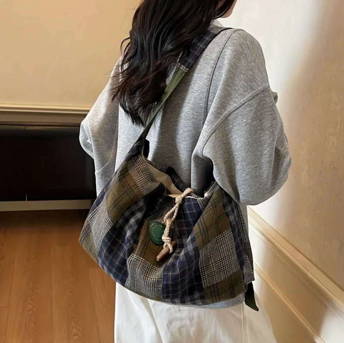 Plaid Large Capacity Handbag