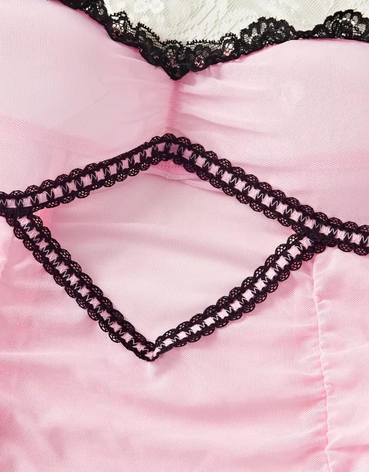 Strapless Lace Lingerie with Ruched Bodice and Ruffled Hem