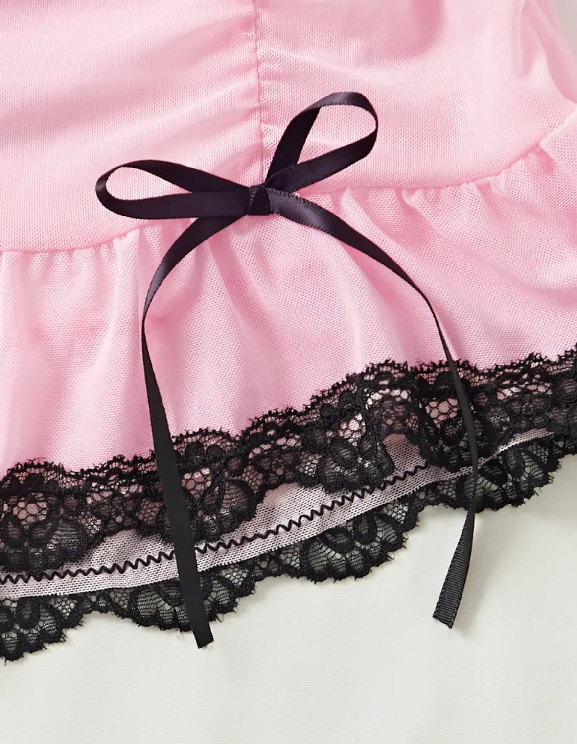 Strapless Lace Lingerie with Ruched Bodice and Ruffled Hem