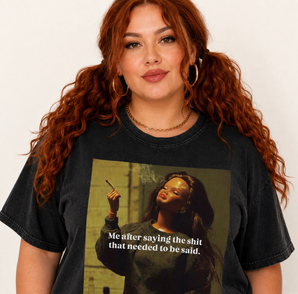 Plus Size Graphic T-shirt “Me after saying the sh*t that needed to be said”