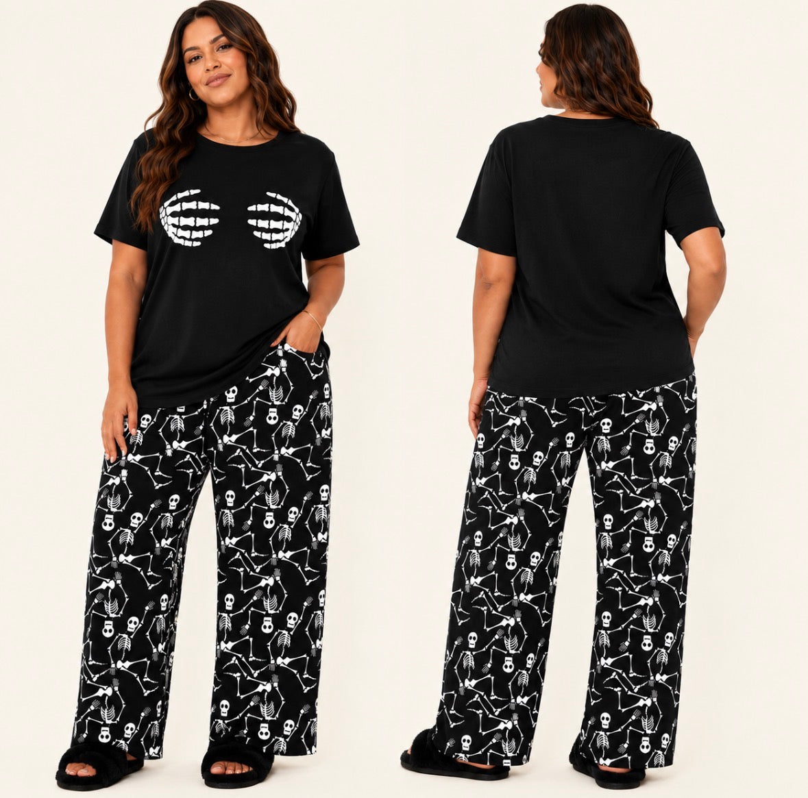 Plus Size 2-piece Skelton Loungewear Set