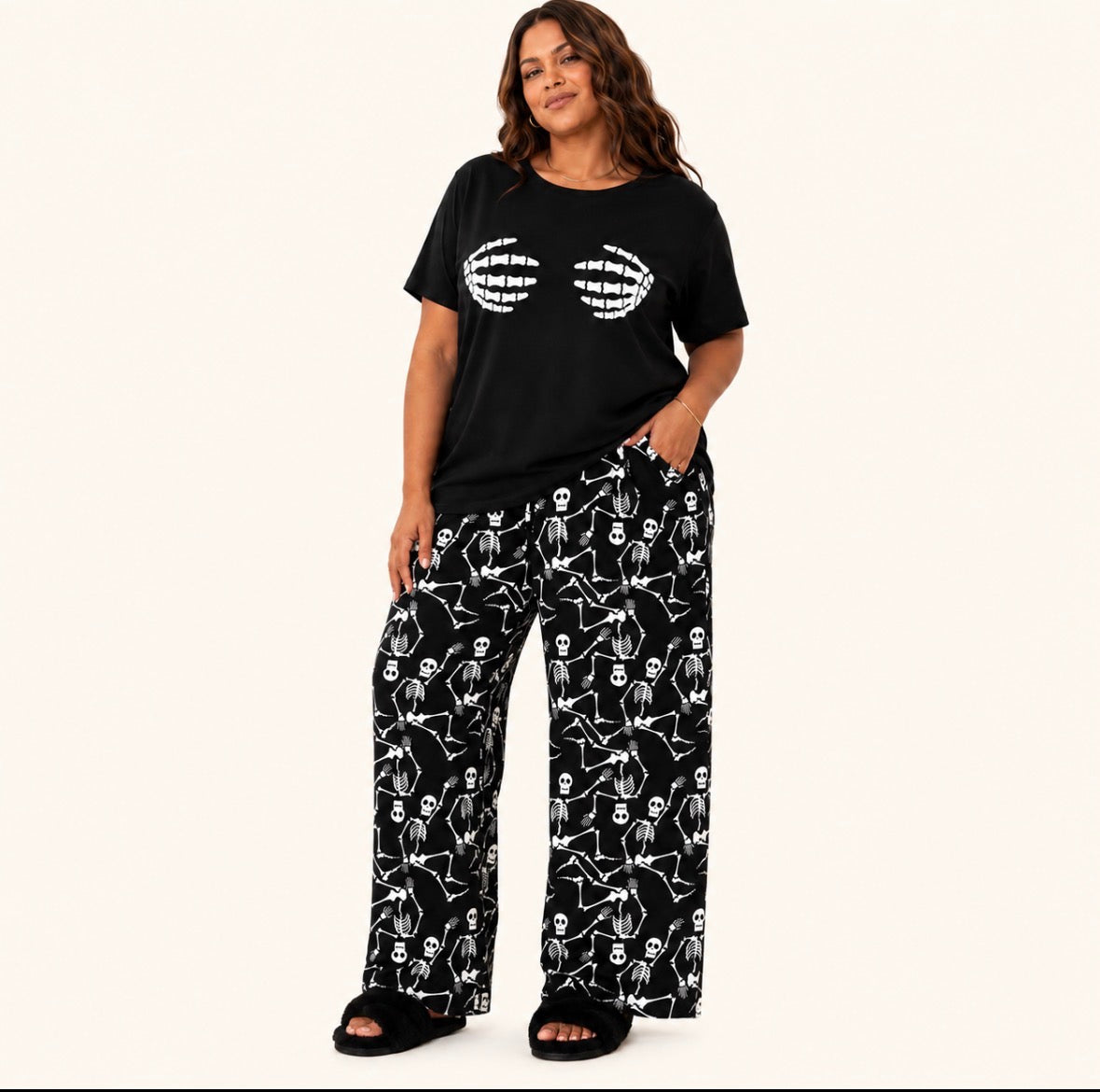 Plus Size 2-piece Skelton Loungewear Set