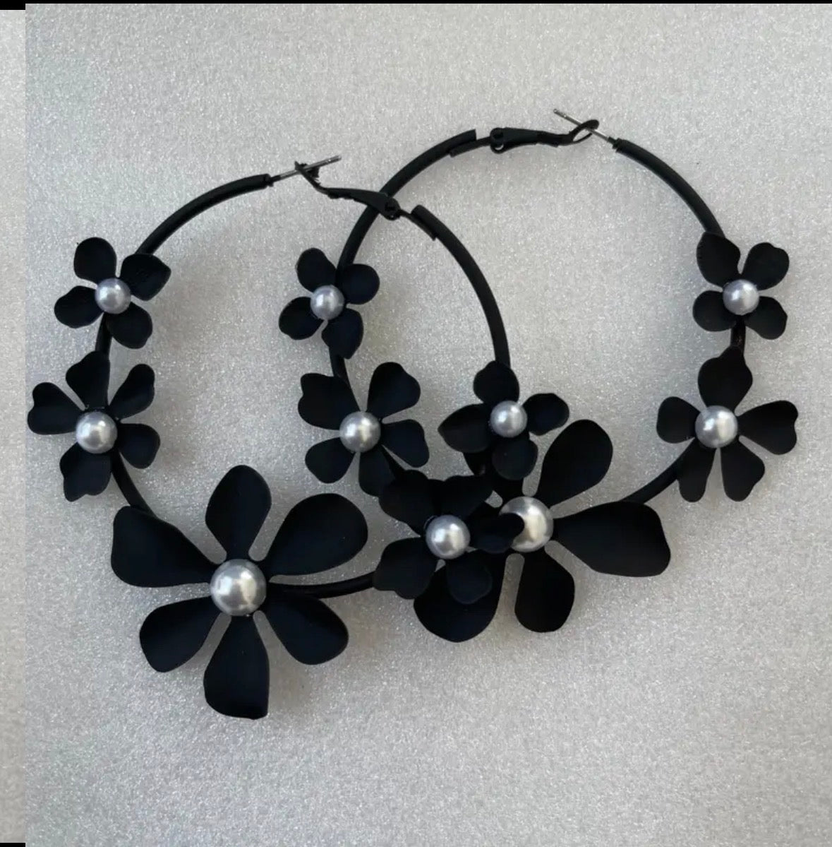 Flower Hoop Earrings