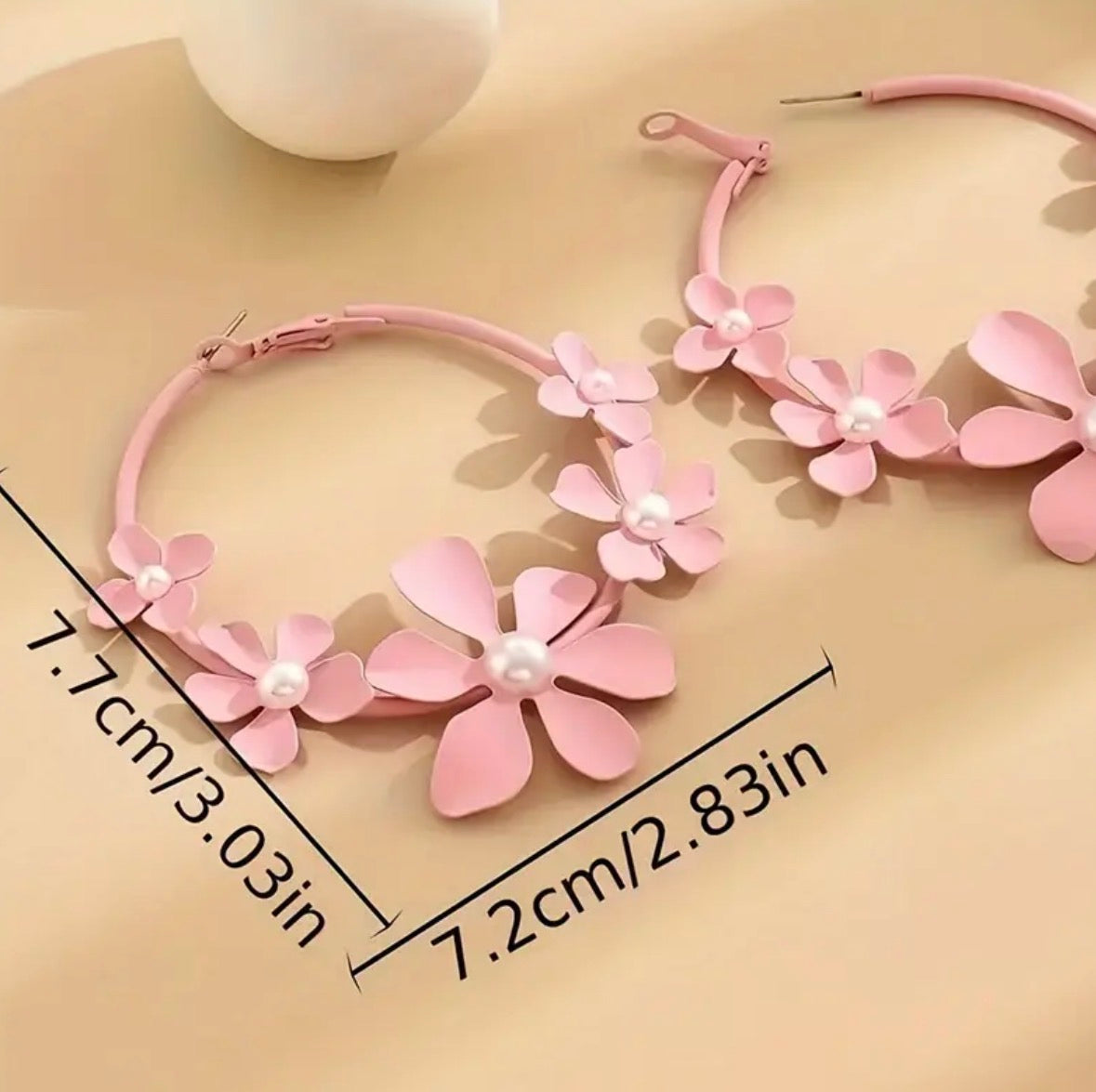 Flower Hoop Earrings