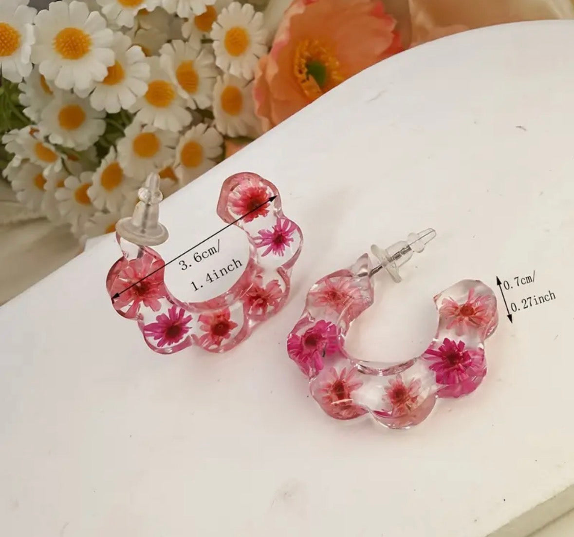 Bohemian Style Colorful Dried Flower Earrings
