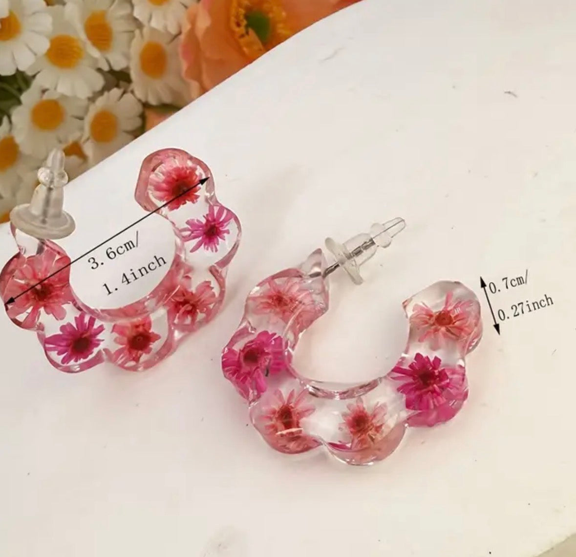 Bohemian Style Colorful Dried Flower Earrings