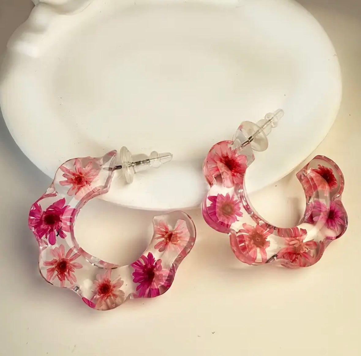 Bohemian Style Colorful Dried Flower Earrings
