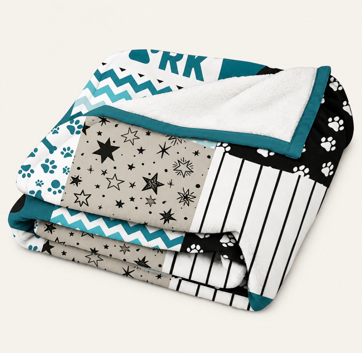 “Live Love Bark” Dog Theme Blanket
