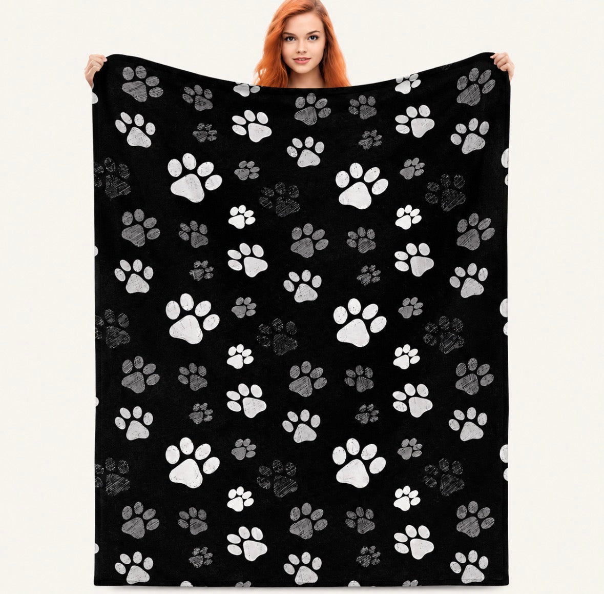 Dog Paw Prints Blanket