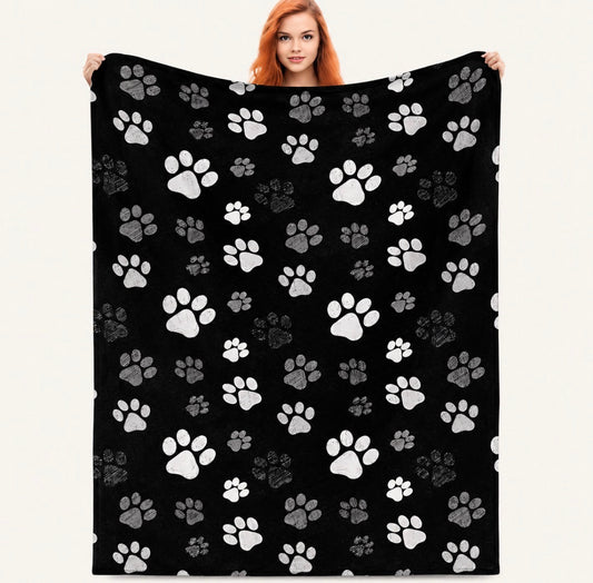 Dog Paw Prints Blanket