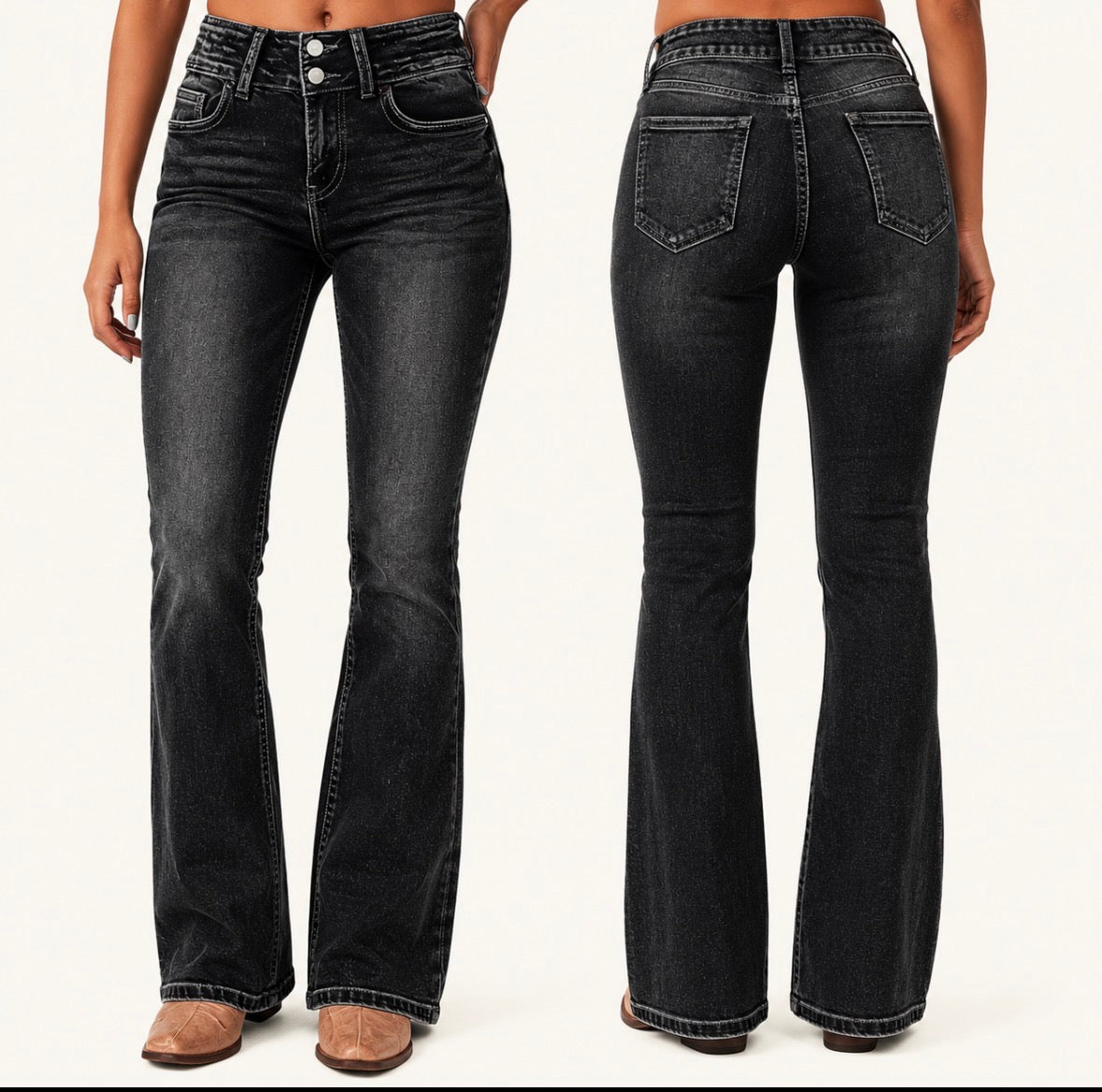 High-Rise Flared Bell-Bottom Jeans