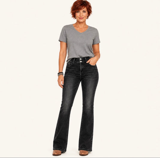 High-Rise Flared Bell-Bottom Jeans
