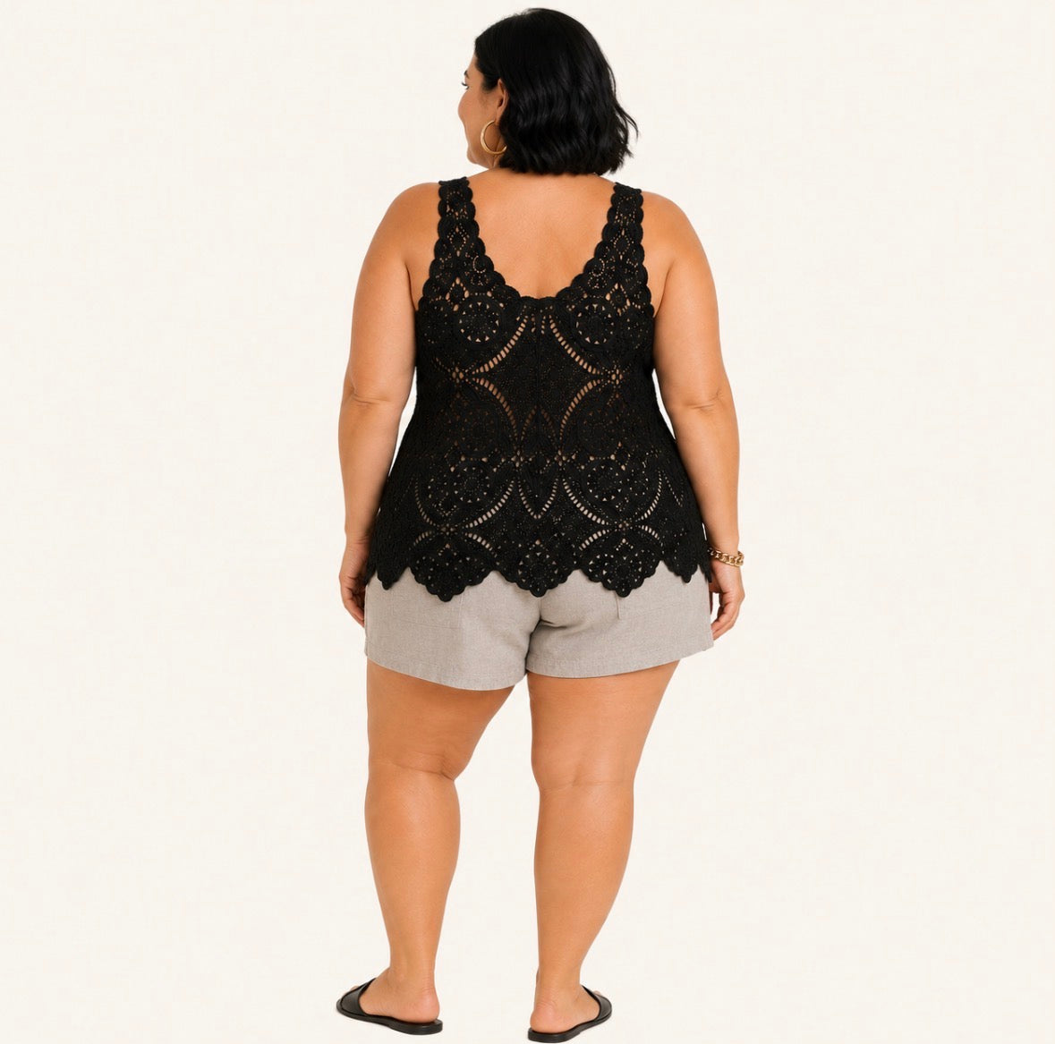 Plus Size Hollow-Out Camisole