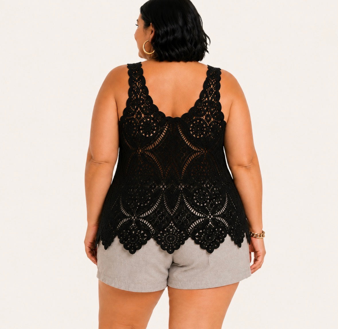 Plus Size Hollow-Out Camisole