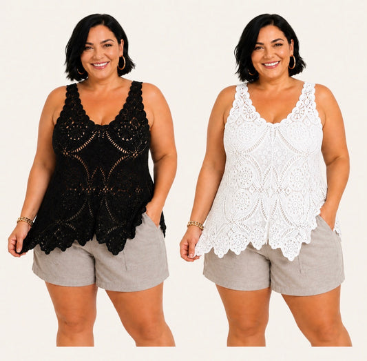 Plus Size Hollow-Out Camisole