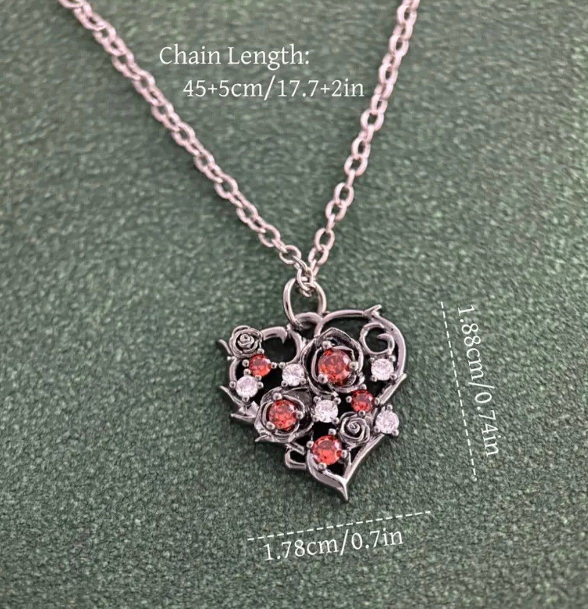 Gothic Black Rose Necklace