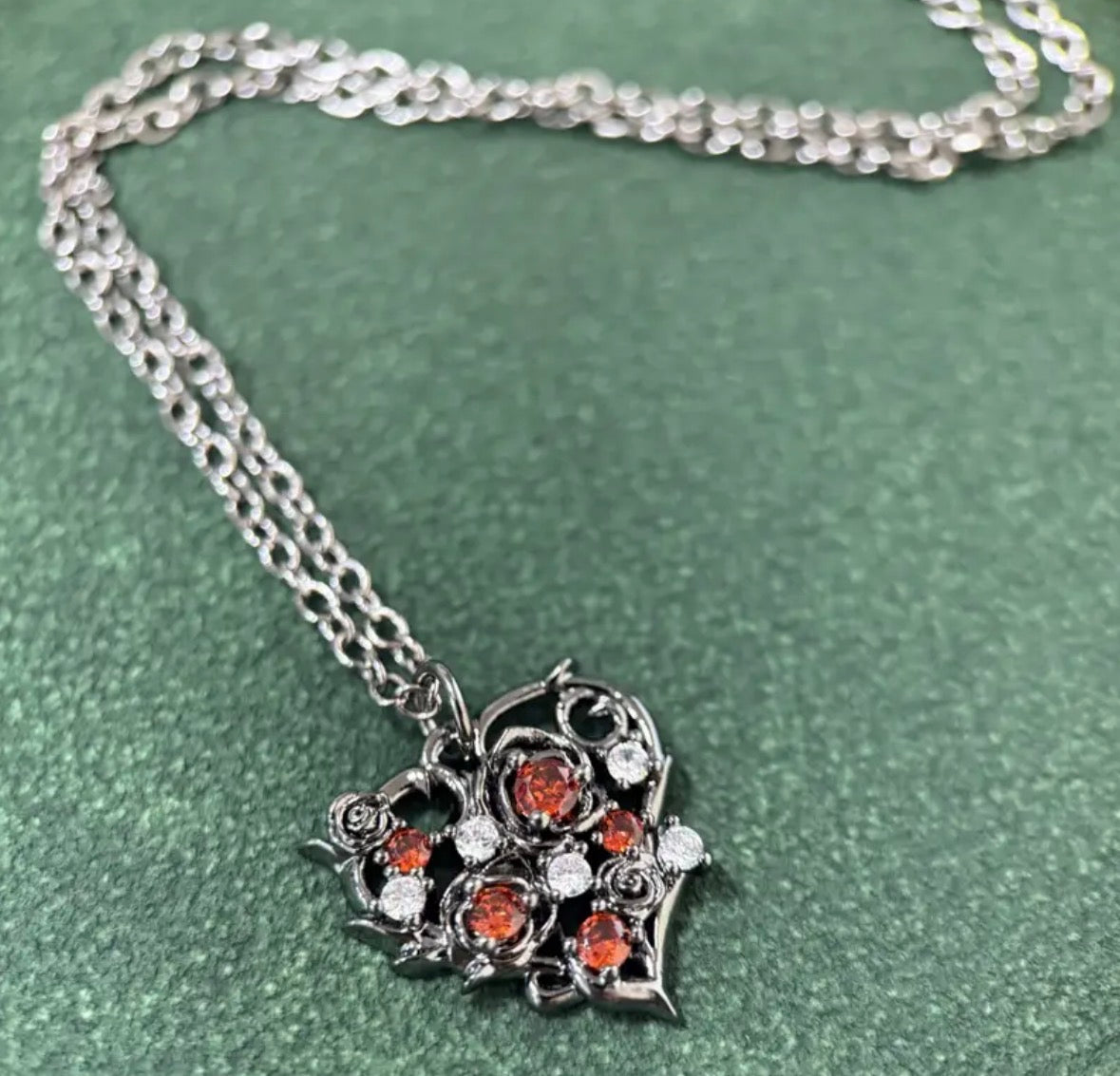 Gothic Black Rose Necklace